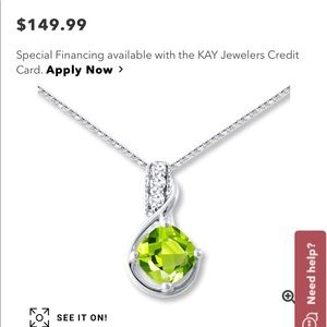 Peridot Necklace White Topaz Sterling Silver